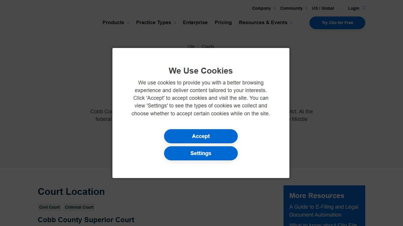 Get Cobb County Court information | Clio